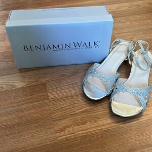 Benjamin Walk Silver Sandals Elegant Formal Wear